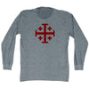 Jerusalem Cross (Red Art) Adult Tri-Blend Long Sleeve T-shirt