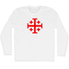 Jerusalem Cross (Red Art) Adult Cotton Long Sleeve T-shirt