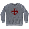 Jerusalem Cross (Red Art) Adult Tri-Blend Sweatshirt