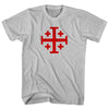 Jerusalem Cross (Red Art) Adult Cotton T-shirt