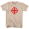 Jerusalem Cross (Red Art) Adult Cotton T-shirt