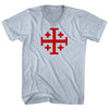 Jerusalem Cross (Red Art) Adult Tri-Blend V-neck T-shirt
