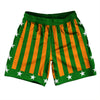 Kelly Green and Orange Champ Athletic Running Fitness Exercise Shorts 7" Inseam Shorts Made In USA by Tribe Lacrosse