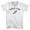 King's Lynn Running Track Winged Foot Adult Cotton V-neck T-shirt by Tribe Lacrosse