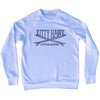 Kitty Hawk Surf Break Crossed Surf Board Surfing Destination Adult Tri-Blend Sweatshirt by Tribe Lacrosse