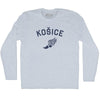 Kosice Running Track Winged Foot Adult Tri-Blend Long Sleeve T-shirt by Tribe Lacrosse