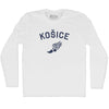 Kosice Running Track Winged Foot Adult Cotton Long Sleeve T-shirt by Tribe Lacrosse