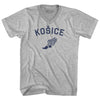 Kosice Running Track Winged Foot Adult Cotton V-neck T-shirt by Tribe Lacrosse
