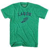 Lagos Running Track Winged Foot Adult Tri-Blend T-shirt by Tribe Lacrosse