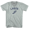 Lagos Running Track Winged Foot Adult Tri-Blend V-neck T-shirt by Tribe Lacrosse
