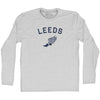 Leeds Running Track Winged Foot-Adult Cotton Long Sleeve T-shirt by Tribe Lacrosse