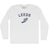 Leeds Running Track Winged Foot-Adult Cotton Long Sleeve T-shirt by Tribe Lacrosse