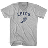 Leeds Running Track Winged Foot-Adult Cotton V-neck T-shirt by Tribe Lacrosse