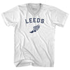 Leeds Running Track Winged Foot-Adult Cotton V-neck T-shirt by Tribe Lacrosse