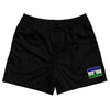 Lesotho Country Heritage Flag Rugby Shorts Made In USA by Rugby Shorts