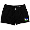 Lesotho Country Heritage Flag Shorty Short Gym Shorts 2.5" Inseam Made In USA by Shorty Shorts