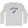 Leyton Running Track Winged Foot Adult Cotton Long Sleeve T-shirt by Tribe Lacrosse