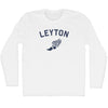 Leyton Running Track Winged Foot Adult Cotton Long Sleeve T-shirt by Tribe Lacrosse