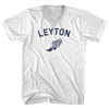 Leyton Running Track Winged Foot Adult Cotton V-neck T-shirt by Tribe Lacrosse