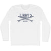 Libbys Surf Break Crossed Surf Board Surfing Destination Adult Cotton Long Sleeve T-Shirt by Tribe Lacrosse