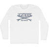 Lighthouse Surf Break Crossed Surf Board Surfing Destination Adult Cotton Long Sleeve T-Shirt by Tribe Lacrosse