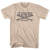 Lighthouse Surf Break Crossed Surf Board Surfing Destination Adult Cotton T-Shirt by Tribe Lacrosse