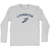 Livingston Running Track Winged Foot Adult Cotton Long Sleeve T-shirt by Tribe Lacrosse