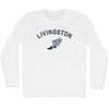 Livingston Running Track Winged Foot Adult Cotton Long Sleeve T-shirt by Tribe Lacrosse