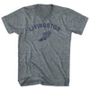 Livingston Running Track Winged Foot Adult Tri-Blend V-neck T-shirt by Tribe Lacrosse