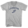 Livingston Running Track Winged Foot Adult Cotton V-neck T-shirt by Tribe Lacrosse