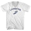 Livingston Running Track Winged Foot Adult Cotton V-neck T-shirt by Tribe Lacrosse
