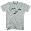 Ljubljana Running Track Winged Foot Adult Tri-Blend T-shirt by Tribe Lacrosse
