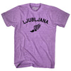 Ljubljana Running Track Winged Foot Adult Tri-Blend T-shirt by Tribe Lacrosse