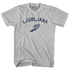Ljubljana Running Track Winged Foot Adult Cotton T-shirt by Tribe Lacrosse