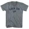 Lock Em Up Adult Tri-Blend V-neck T-shirt by Tribe Lacrosse