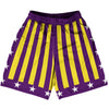 Louisiana Purple Yellow and White Basketball Practice Shorts Made In USA by Tribe Lacrosse