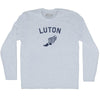Luton Running Track Winged Foot-Adult Tri-Blend Long Sleeve T-shirt by Tribe Lacrosse
