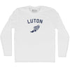 Luton Running Track Winged Foot-Adult Cotton Long Sleeve T-shirt by Tribe Lacrosse