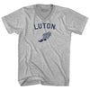 Luton Running Track Winged Foot-Adult Cotton V-neck T-shirt by Tribe Lacrosse