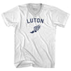 Luton Running Track Winged Foot-Adult Cotton V-neck T-shirt by Tribe Lacrosse