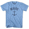 Maine State Anchor Home Tri-Blend Adult T-shirt by Ultras