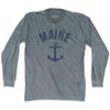Maine State Anchor Home Tri-Blend Adult Long Sleeve T-shirt by Ultras