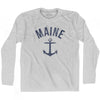 Maine State Anchor Home Cotton Adult Long Sleeve T-shirt by Ultras
