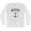 Maine State Anchor Home Cotton Adult Long Sleeve T-shirt by Ultras