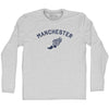 Manchester Running Track Winged Foot-Adult Cotton Long Sleeve T-shirt by Tribe Lacrosse