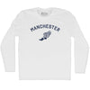 Manchester Running Track Winged Foot-Adult Cotton Long Sleeve T-shirt by Tribe Lacrosse