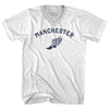 Manchester Running Track Winged Foot-Adult Cotton V-neck T-shirt by Tribe Lacrosse