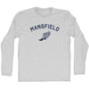 Mansfield Running Track Winged Foot Adult Cotton Long Sleeve T-shirt by Tribe Lacrosse