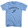 Mansfield Running Track Winged Foot Adult Tri-Blend T-shirt by Tribe Lacrosse