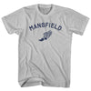Mansfield Running Track Winged Foot Adult Cotton T-shirt by Tribe Lacrosse